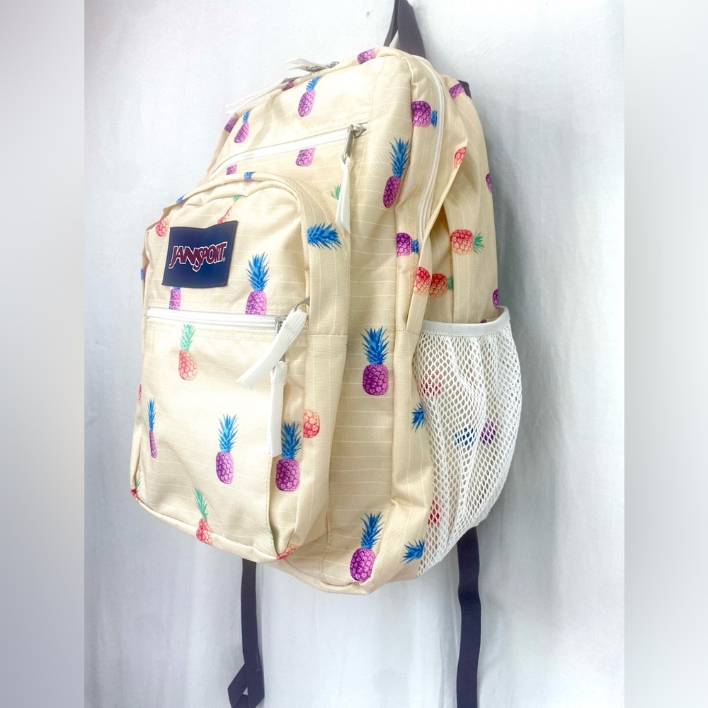 JanSport Big Student Extra Large Backpack Pineapple Punch Yellow Purple Pink